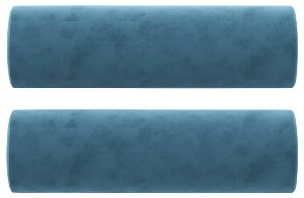 vidaXL Καναπές Διθέσιος Μπλε 120 εκ. Βελούδινος με Διακ. Μαξιλάρια