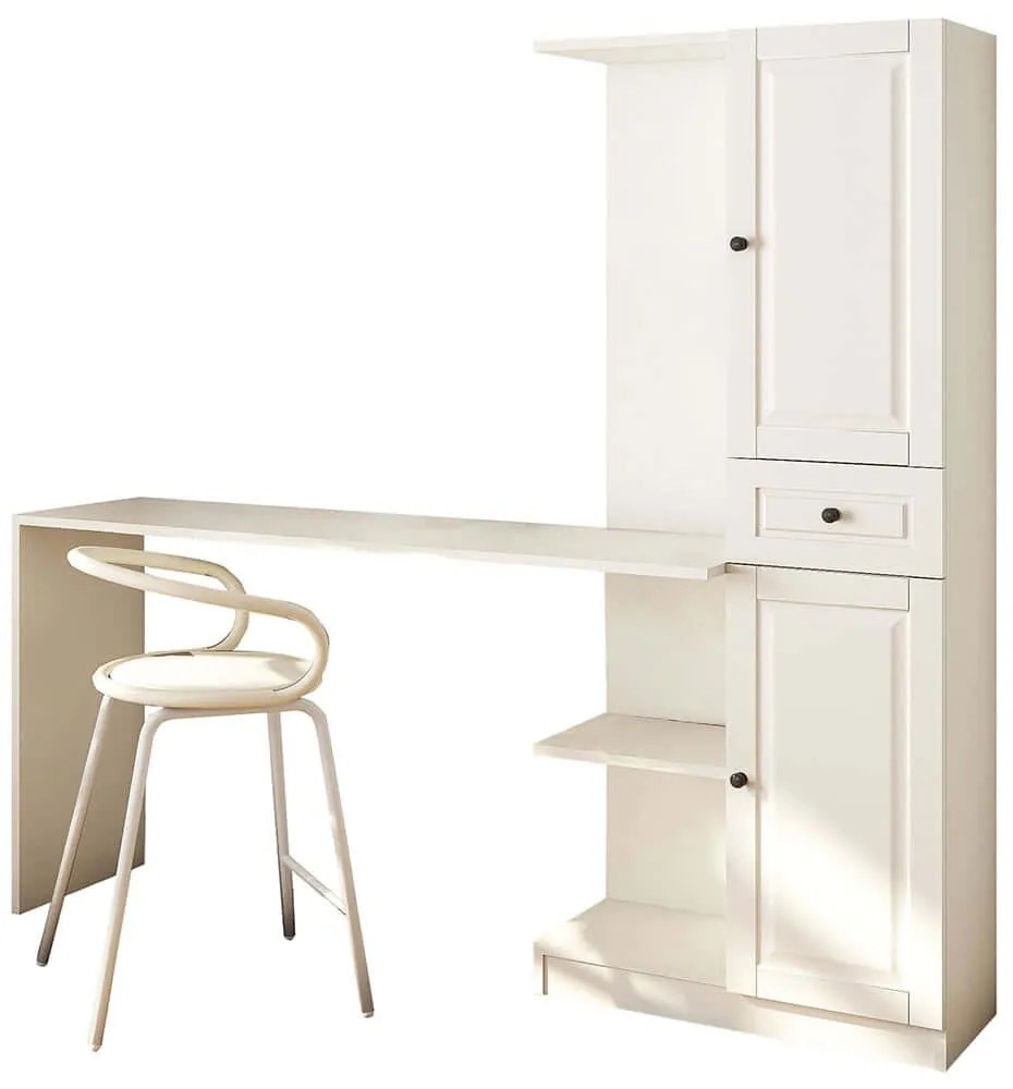 Γραφείο Με Βιβλιοθήκη 167RAB1701 155x40x150cm White