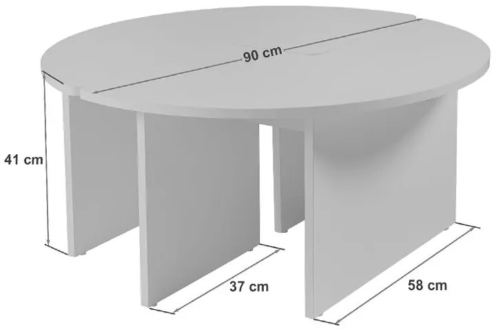 Τραπεζάκι σαλονιού σετ 2 τμχ Moira Megapap χρώμα travertine Ø90x41εκ.