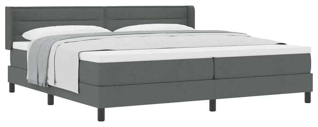 vidaXL Κρεβάτι box spring με στρώμα με στρώμα Σκούρο γκρι 200 x 200 cm