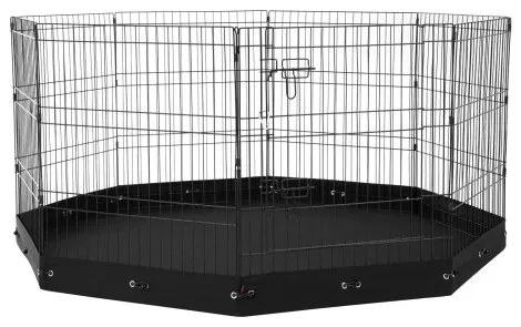 VEVOR Dog Playpen 8 Panels Foldable Metal Dog Exercise Pen with Bottom Pad 30&quot;H