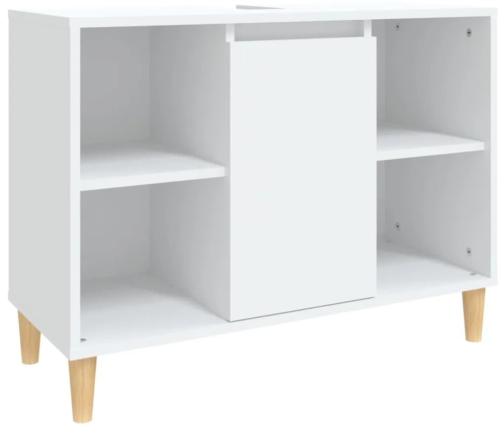 vidaXL Ντουλάπι Νιπτήρα Λευκό 80 x 33 x 60 εκ. Επεξεργασμένο Ξύλο
