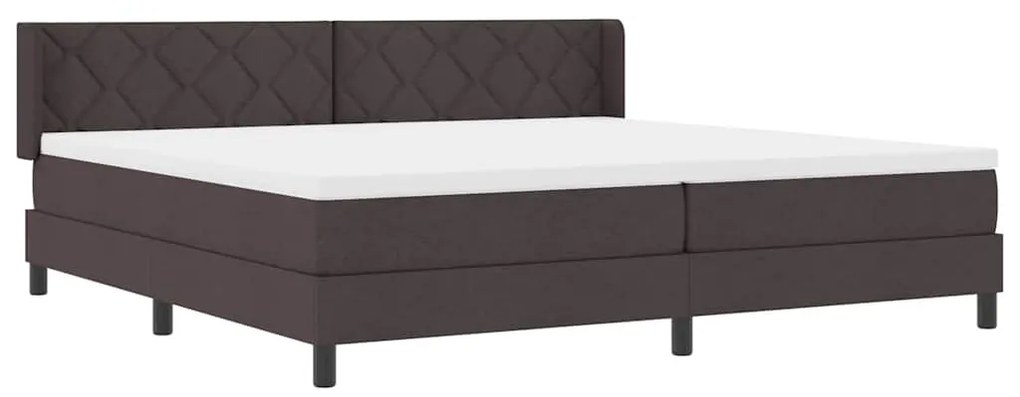 vidaXL Κρεβάτι box spring με στρώμα με στρώμα Σκούρο Καφέ 200 x 200 cm