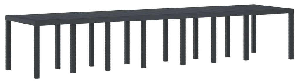 vidaXL Τραπέζι Κήπου Ανθρακί 400x100x73 εκ. Πολυ Ράττεν
