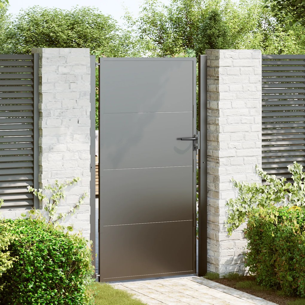 vidaXL Πύλη Κήπου Μαύρο 100 x 175 cm Ατσάλι με Επικάλυψη Πούδρας