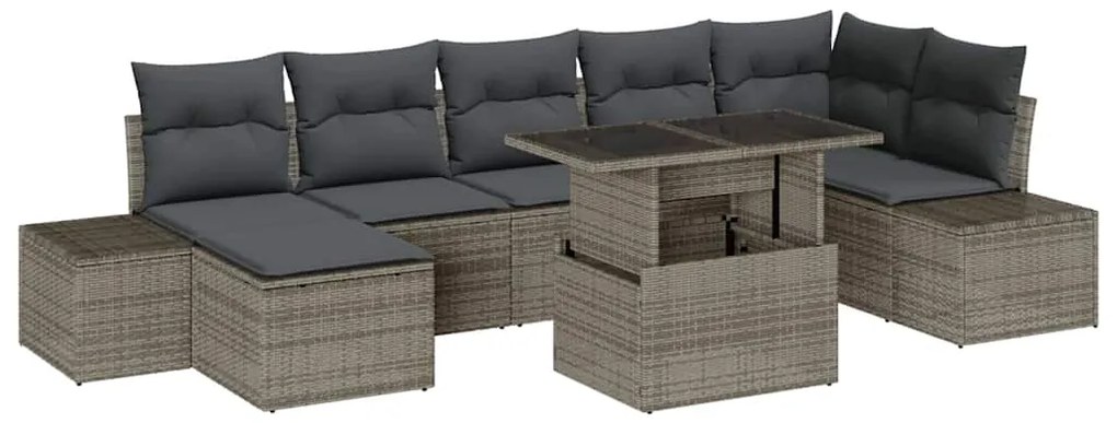 vidaXL Σετ Καναπέ Κήπου με μαξιλάρι 8 pcs Γκρι