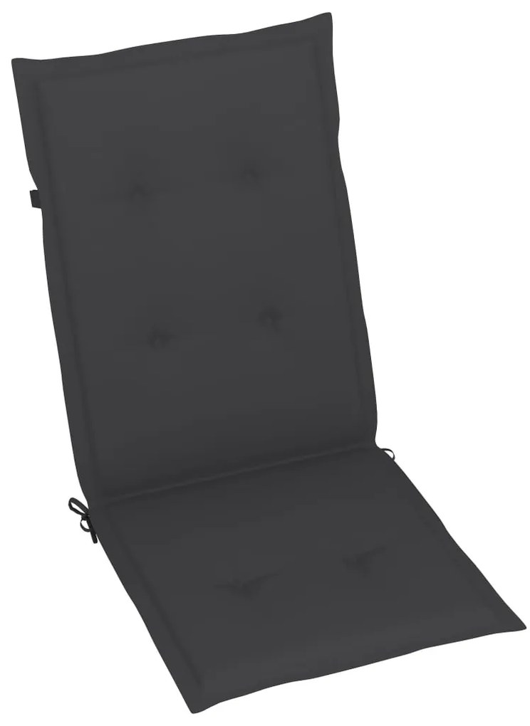 vidaXL Καρέκλες Κήπου 4 τεμ. από Μασίφ Ξύλο Teak με Ανθρακί Μαξιλάρια