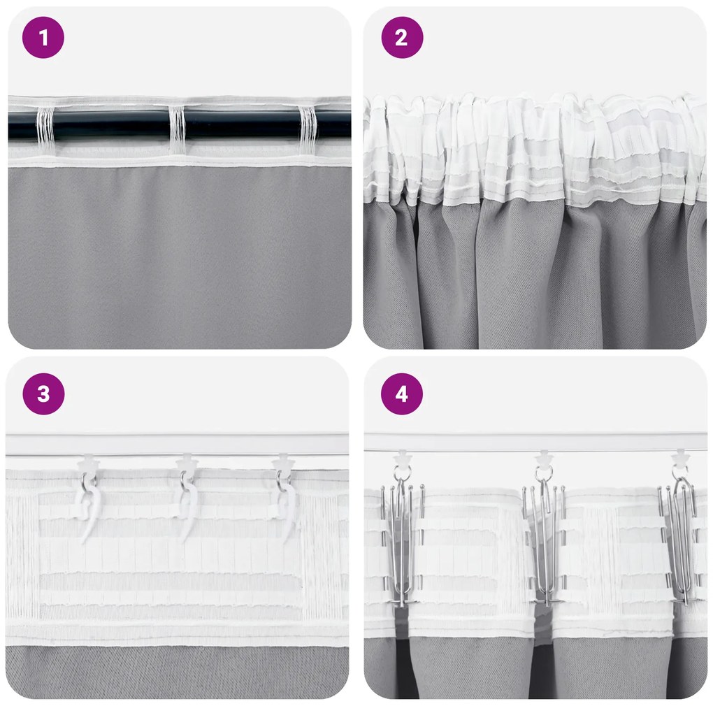 vidaXL Κουρτίνες 2 pcs Ανοιχτό γκρι 245 x 140 εκ. Πολυεστέρας