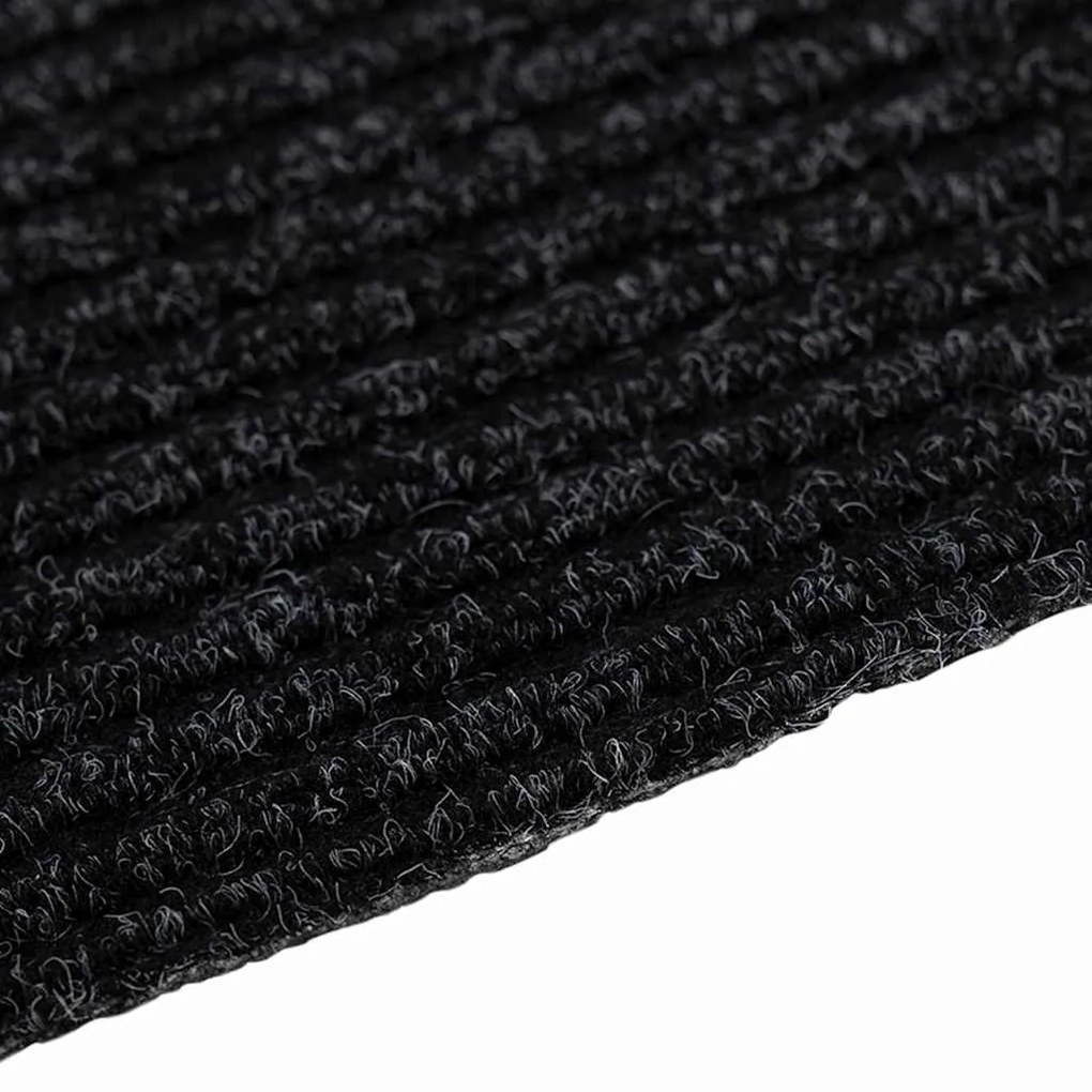 vidaXL Δερμάτινο Χαλί Ανθρακί 80 x 150 cm ύφασμα