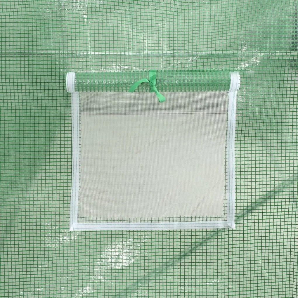 Θερμοκήπιο Πράσινο 48 μ² 16 x 3 x 2 μ. με Ατσάλινο Πλαίσιο - Πράσινο
