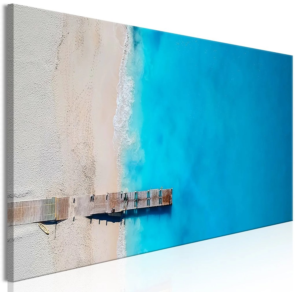 Πίνακας - Sea and Wooden Bridge (1 Part) Narrow Blue 135x45