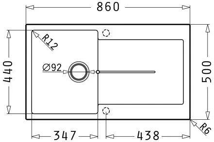 Νεροχύτης Pyramis Ithaka 1B 1D-Volcano-79 x 50 εκ.