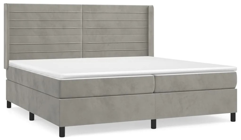 ΚΡΕΒΑΤΙ BOXSPRING ΜΕ ΣΤΡΩΜΑ ΑΝΟΙΧΤΟ ΓΚΡΙ 200X200 ΕΚ. ΒΕΛΟΥΔΙΝΟ 3132759