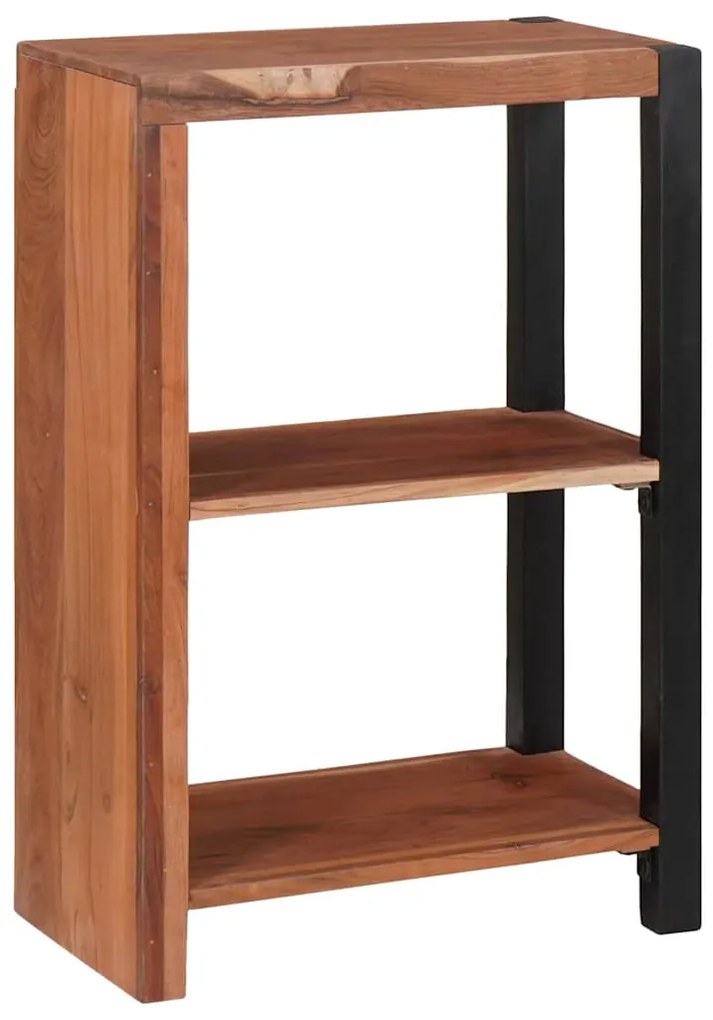 vidaXL Βιβλιοθήκη Καφέ, Μαύρο 50 x 30 x 75 εκ Στερεό Ξύλο Ακακίας