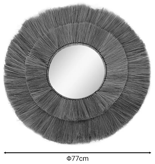 Καθρέπτης Krava Inart φυσικό ψάθα Φ77x3εκ - 309-000007