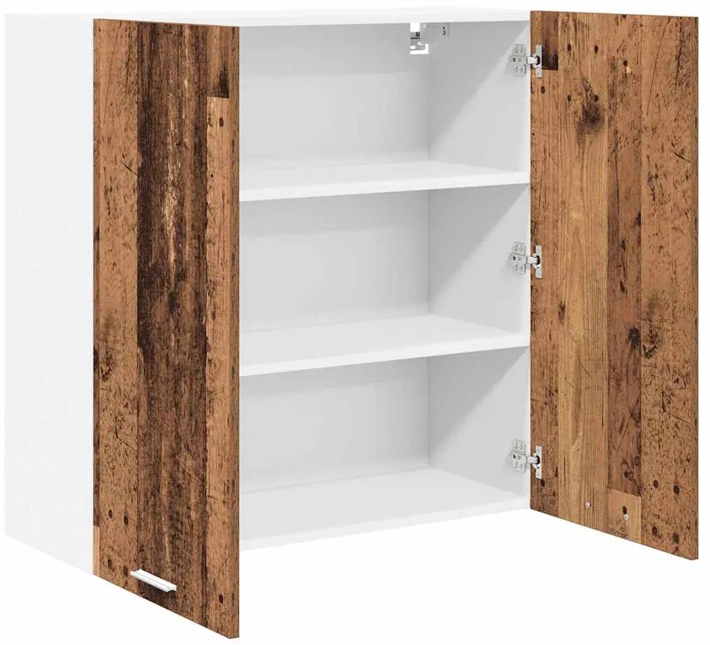 vidaXL Κρεμαστό ντουλάπι με αποθήκευση Παλιό ξύλο 80 x 31 x 80 εκ.