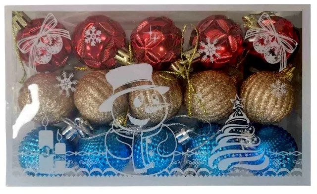 Σετ Χριστουγεννιάτικες μπάλες - 15pcs - 023910-023910