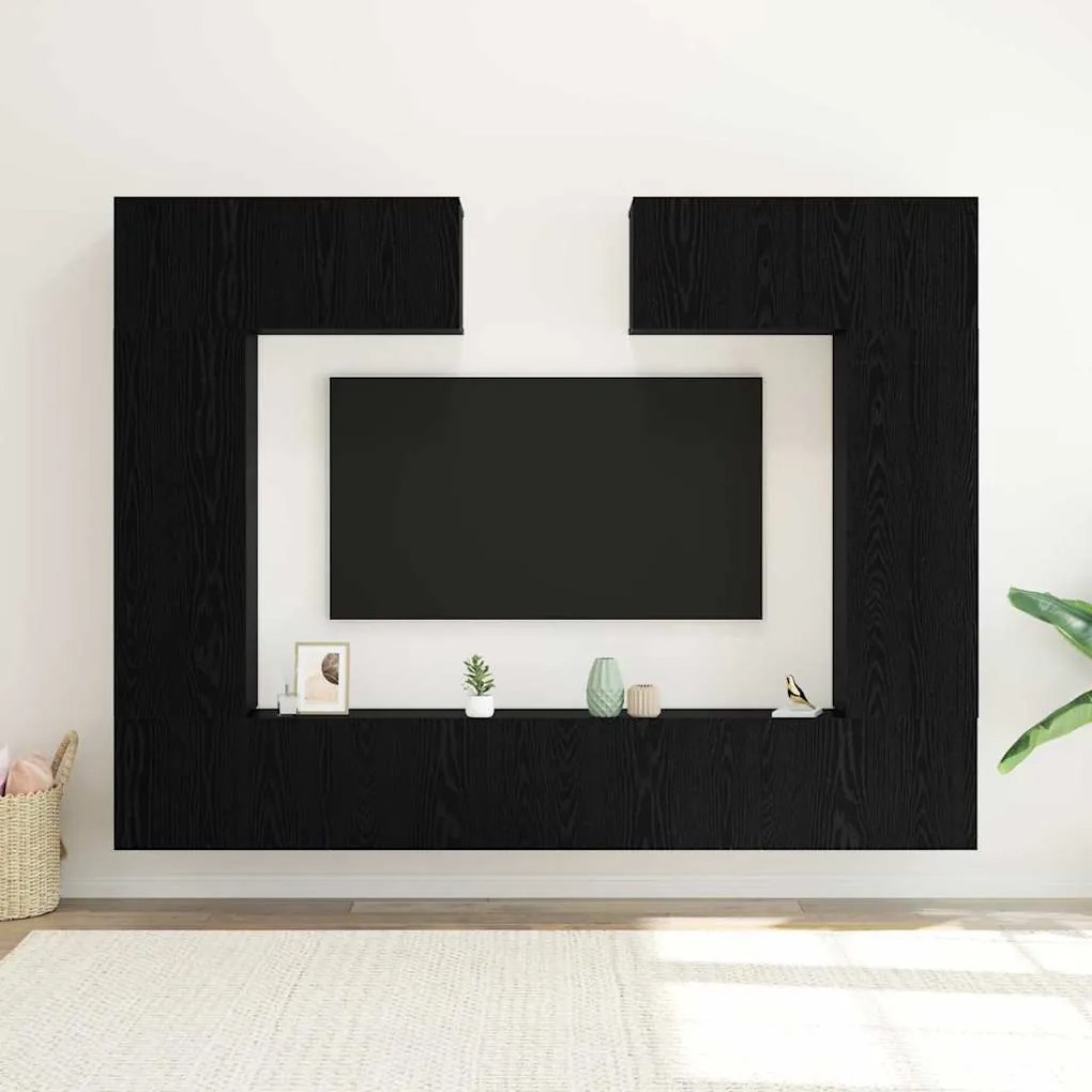 vidaXL Σετ επίπλου τηλεόρασης 6 pcs Μαύρη δρυς 100 x 30 x 30 cm