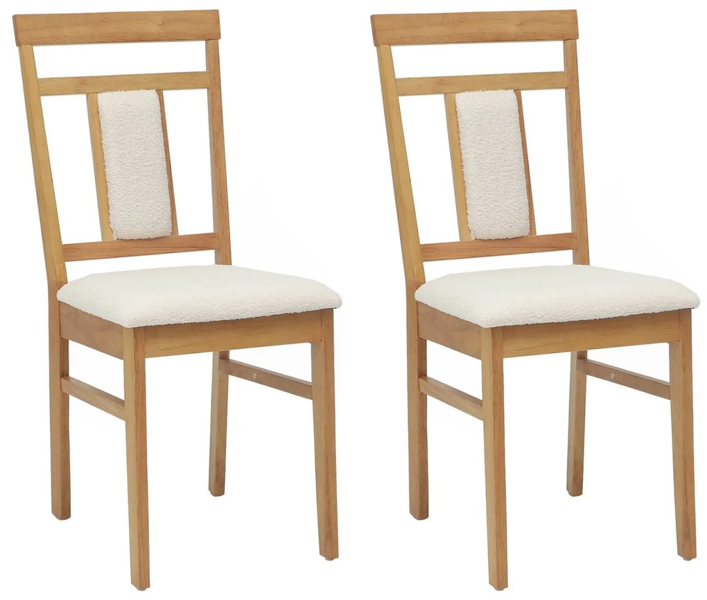 vidaXL Καρέκλα τραπεζαρίας 2 pcs Φυσικό και Ανοιχτό