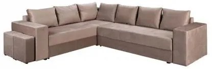 ΓΩΝΙΑΚΟΣ ΚΑΝΑΠΕΣ ΚΡΕΒΑΤΙ Lara ΚΑΦΕ ΧΡΩΜΑ 286x250x69εκ 21044909