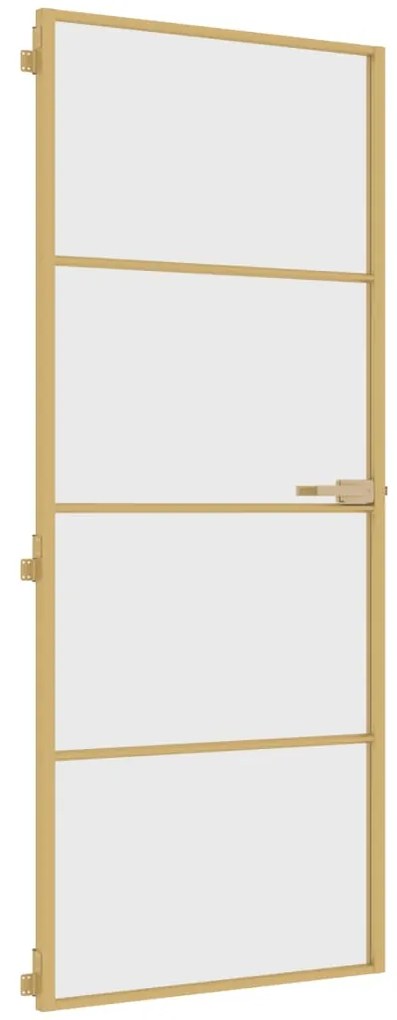vidaXL Εσωτερική Πόρτα Χρυσή 83 x 201,5 εκ. Ψημένο Γυαλί & Αλουμίνιο