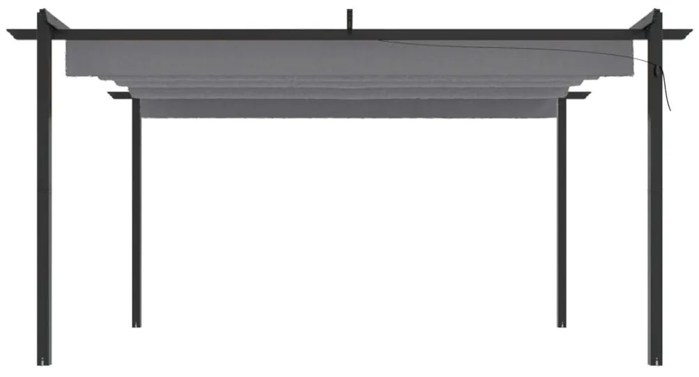 vidaXL Κιόσκι Κήπου με Πτυσσόμενη Οροφή Ανθρακί 4 x 3 μ.