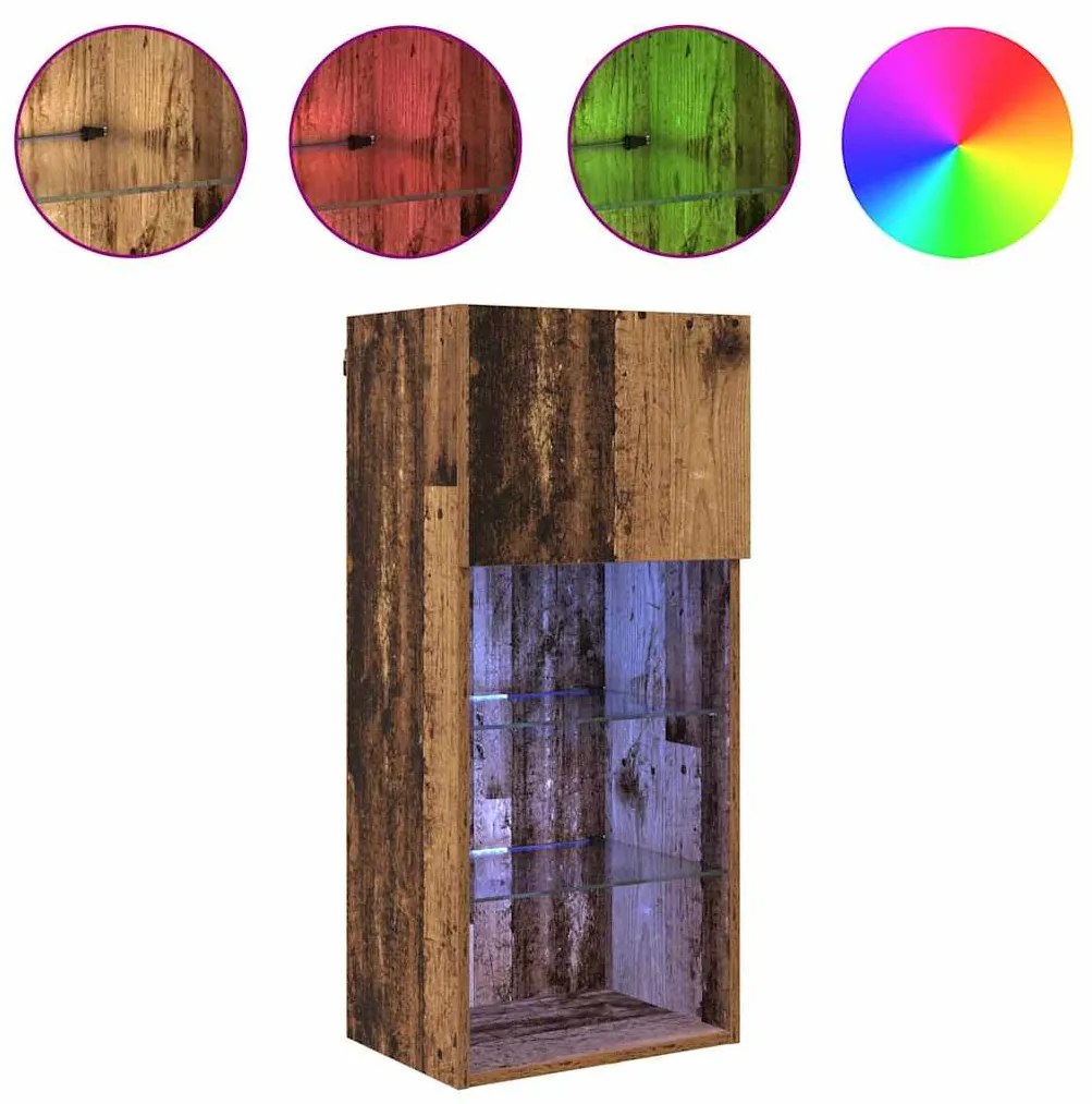 vidaXL Κρεμαστός θρανίο τηλεόρασης Παλιό Ξύλο 40,5 x 30 x 90 εκ