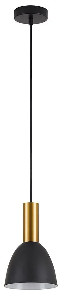 Φωτιστικό Οροφής Adept Tube 77-8638 16x16x300cm 1xE27 60W Black-Gold Homelighting