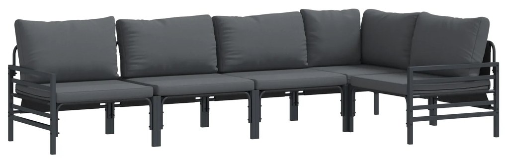 vidaXL Σετ Καναπέ Κήπου 5 pcs Ανθρακί Ατσάλι