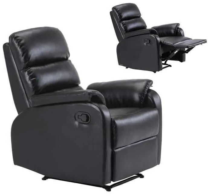 Πολυθρόνα COMFORT Relax Pu Μαύρο 79x97x101cm