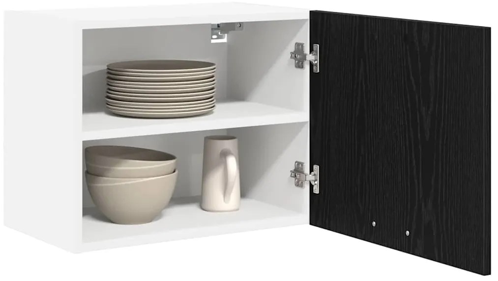 vidaXL Κρεμαστό ντουλάπι 2 pcs Μαύρος Δρυς και Λευκό 50 x 31 x 40 εκ.