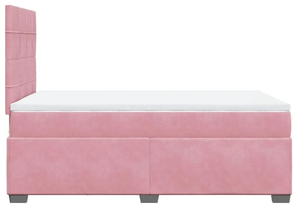 Κρεβάτι Boxspring με Στρώμα Ροζ 120x200 εκ. Βελούδινο 3293187