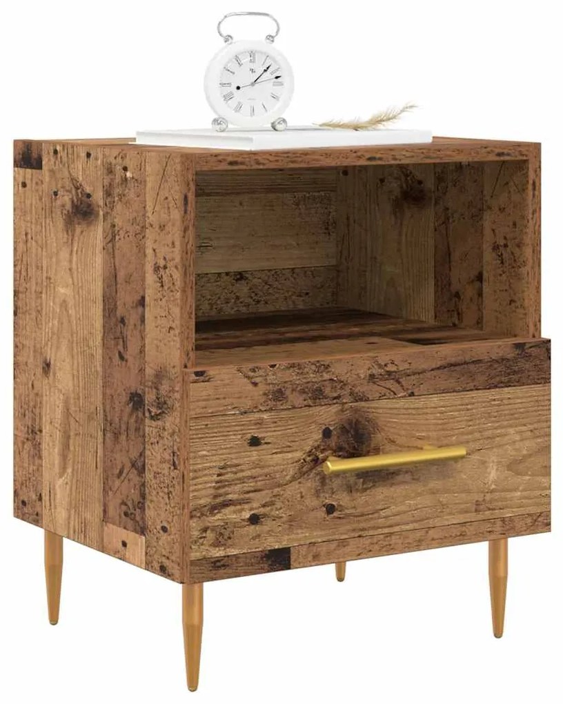 vidaXL Κομοδίνο 2 pcs Παλιό ξύλο 40 x 35 x 47,5 εκ Επεξεργασμένο ξύλο