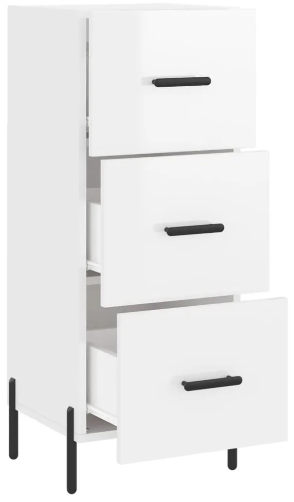 vidaXL Ντουλάπι Γυαλιστερό Λευκό 34,5x34x90 εκ. Επεξεργασμένο Ξύλο