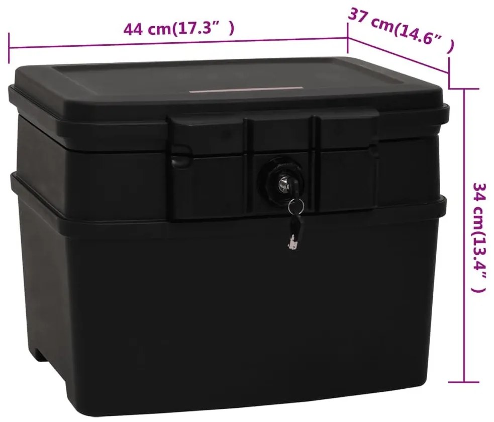 Χρηματοκιβώτιο Μαύρο 44 x 37 x 34 εκ. - Μαύρο