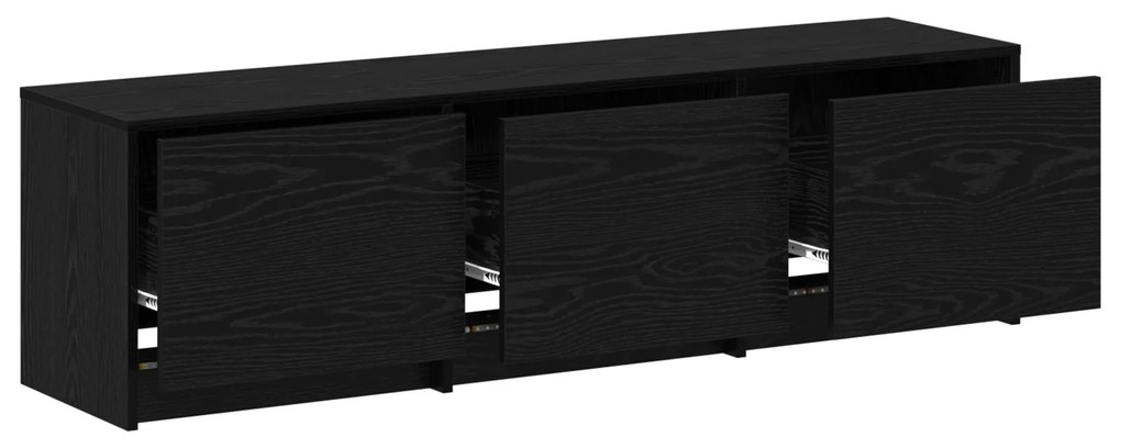 vidaXL TV Cabinet με LED Μαύρη Βελανιδιά 140x34x40 cm Επεξεργασμένο Ξύλο