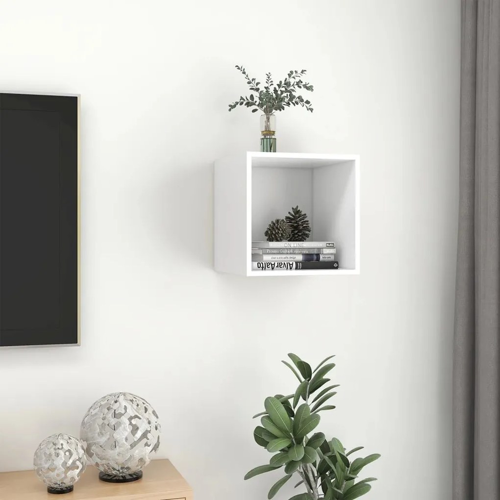 vidaXL Ντουλάπι Τοίχου Λευκό 37 x 37 x 37 εκ. από Επεξ. Ξύλο