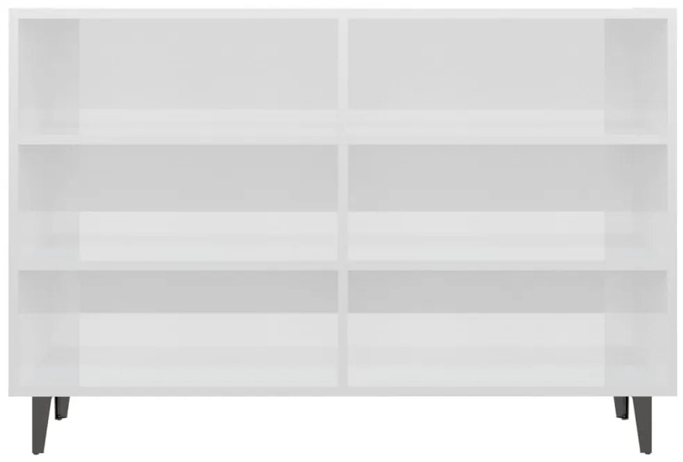 vidaXL Ραφιέρα Γυαλιστερή Λευκή 103,5 x 35 x 70 εκ. από Επεξεργ. Ξύλο