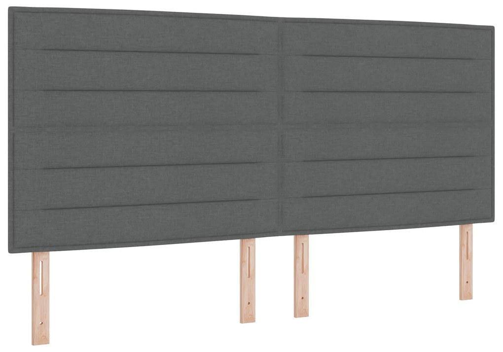 vidaXL Κρεβάτι Box Spring με Στρώμα Σκουρό Γκρι 200x200 εκ. Ύφασμα