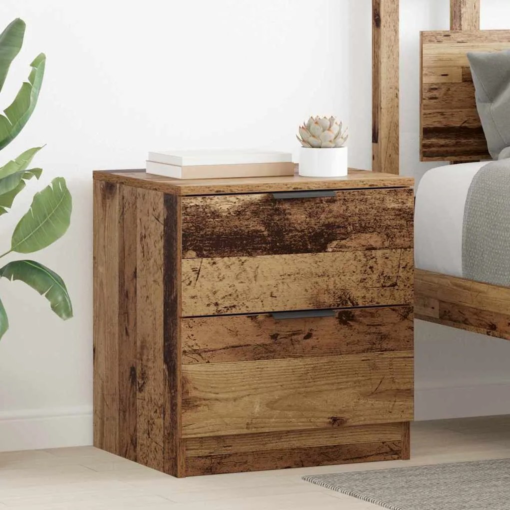vidaXL Κομοδίνο 2 pcs Παλαιό ξύλο 45 x 39 x 50 εκ. Επεξεργασμένο ξύλο