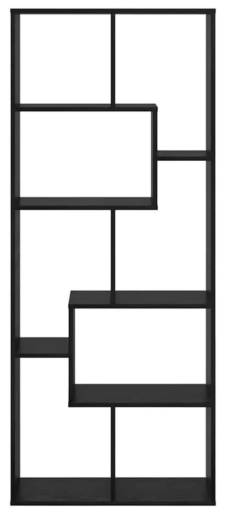 vidaXL Βιβλιοθήκη Μαύρη Οξυά 67 x 25 x 162 εκ. Επεξεργασμένο ξύλο