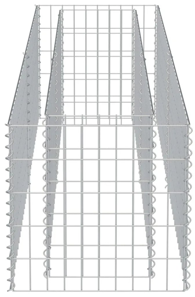 Συρματοκιβώτιο-Γλάστρα Υπερυψωμένη 180x50x50 εκ. Γαλβ. Χάλυβας - Ασήμι