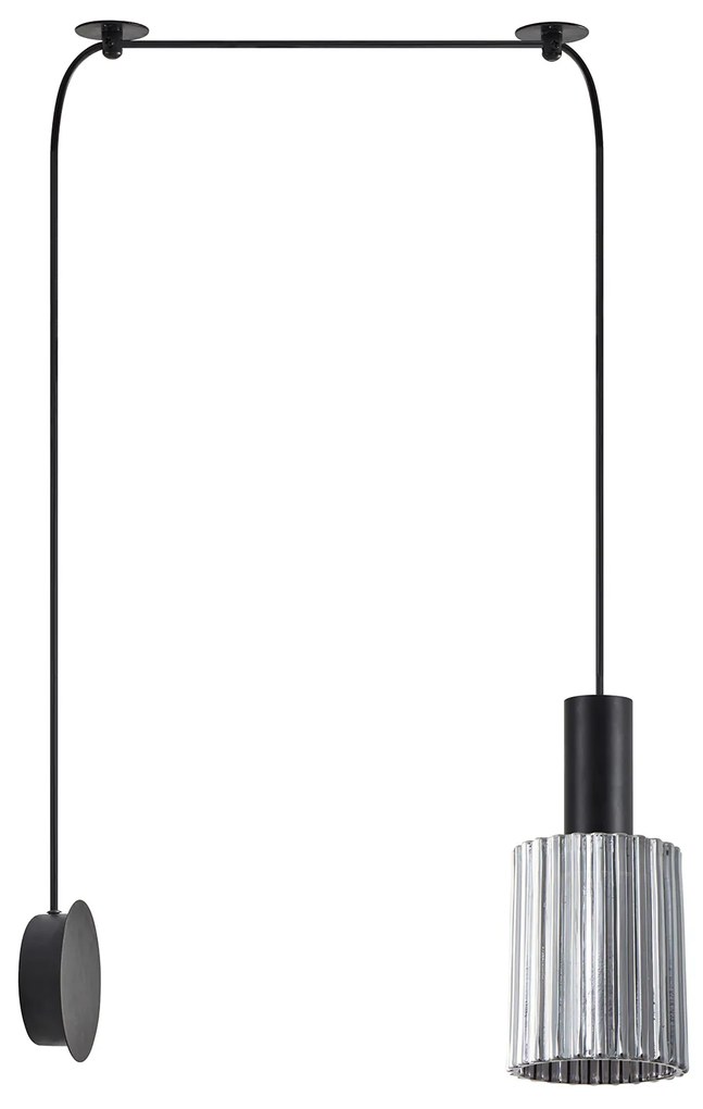 Φωτιστικό Τοίχου - Απλίκα SE21-BL-4-NM1W-GL1 ADEPT TUBE Black Matt Wall Lamp Smoked Glass+ - 51W - 100W - 77-8818