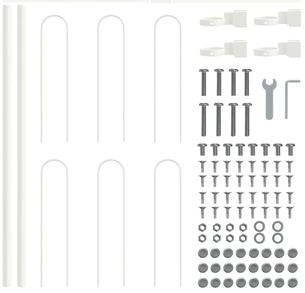 vidaXL Φράχτης Κήπου 6 pcs Λευκό 10,2 x 0,6 μ Ατσάλι με Πούδρα