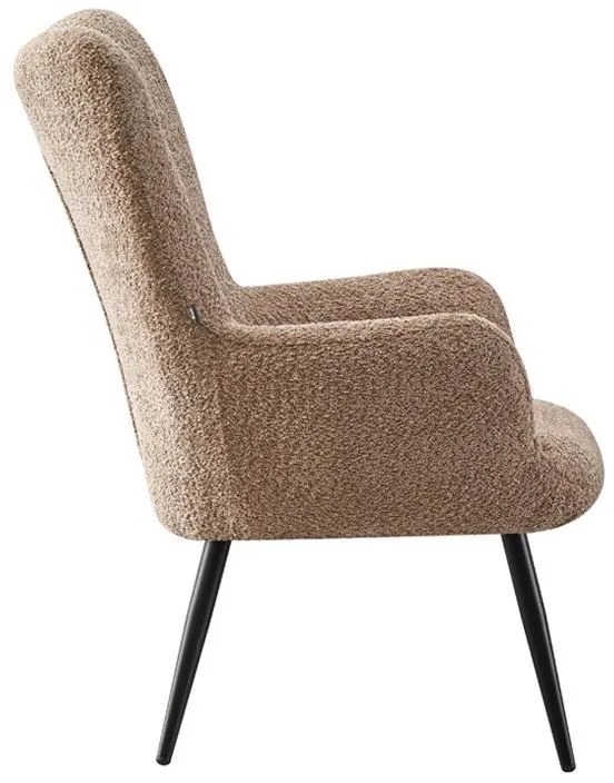 Πολυθρόνα C-06 Fylliana με Μεταλλικά Πόδια και Μπέζ Ύφασμα 80x75x97 εκ. 80x75x97 εκ.