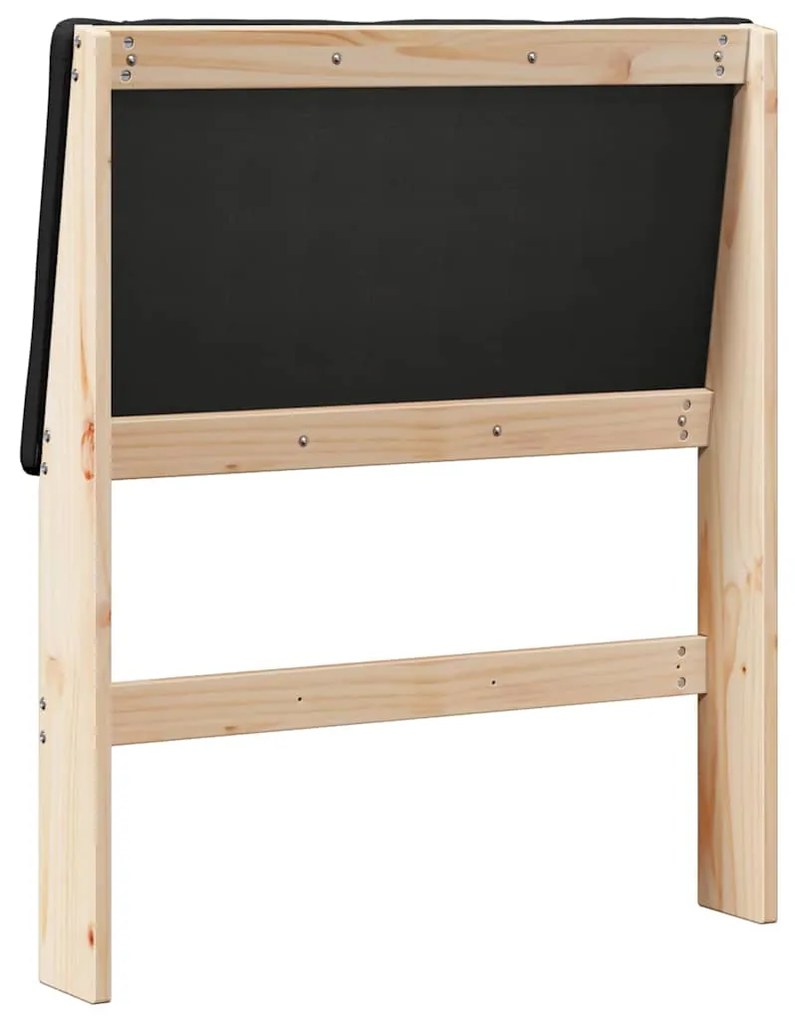 vidaXL Ταπετσαρισμένο κεφαλάρι Μαύρο 80 cm Στερεά ξυλεία πεύκου