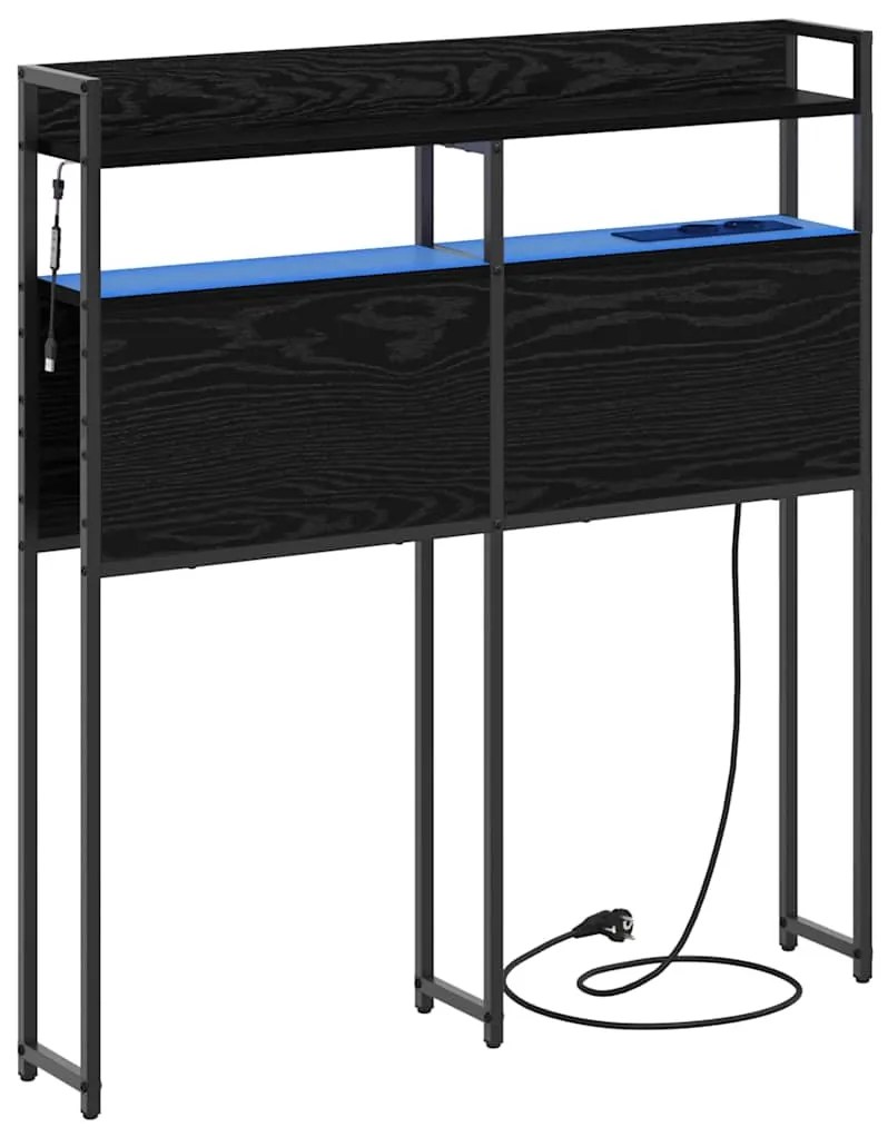 vidaXL Κεφαλάρι με ράφι Μαύρη δρυς 90 cm Επεξεργασμένο ξύλο
