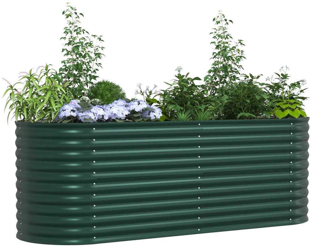 vidaXL Υψωμένο Κρεβάτι Κήπου Πράσινο 240x80x81 εκ από Γαλβανισμένο Χάλυβα