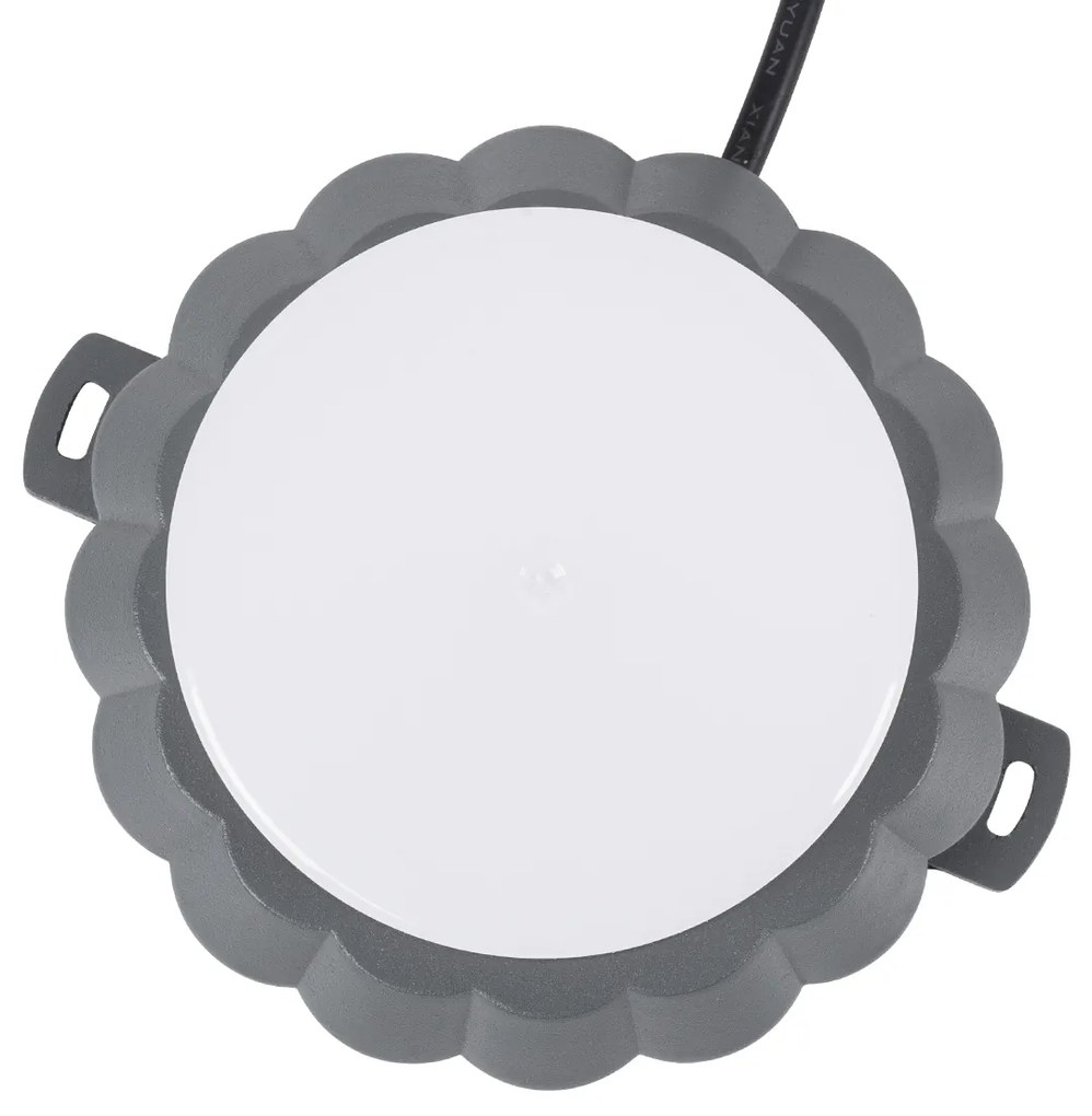 GloboStar WALLLIGHT-MONA 90629 Φωτιστικό Τοίχου - Απλίκα Point Light LED 12W 1320lm 360° DC 24V Αδιάβροχο IP65 Φ13 x Υ12.5cm Θερμό Λευκό 3000K - Γκρι Ανθρακί - 3 Years Warranty - 90629