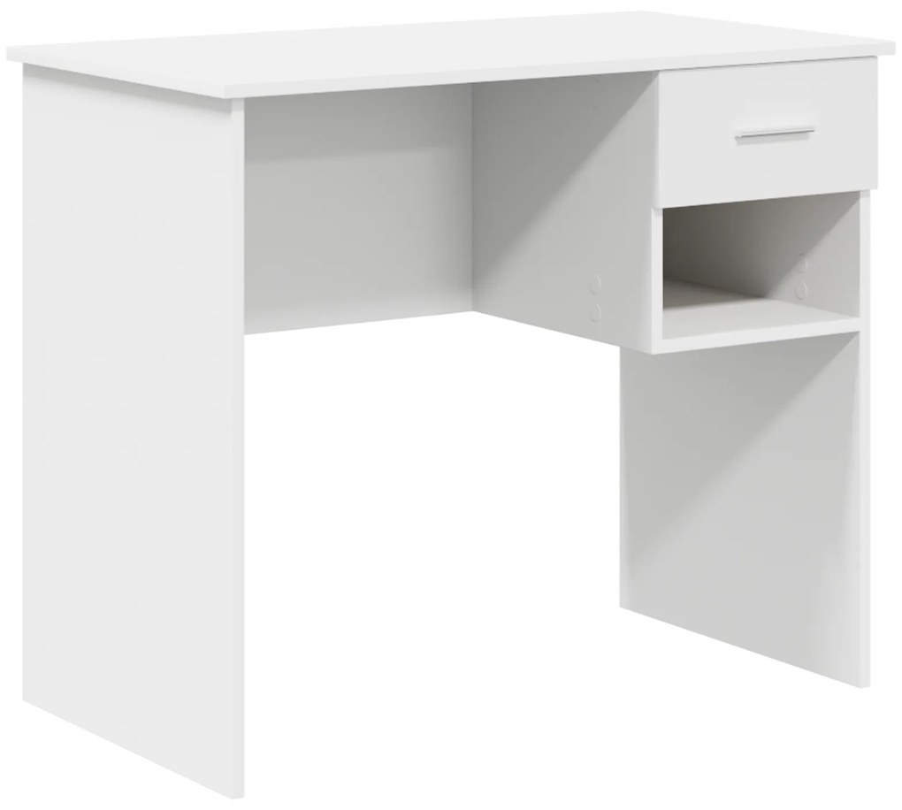 vidaXL Γραφείο με Αποθήκευση Λευκό 90x49.5x75 εκ. Επεξεργασμένο ξύλο
